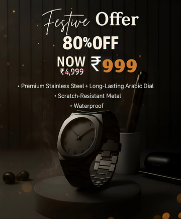 Arabic Luxury Watch for Men | Premium Stainless Steel & Elegant Arabic Dial | BuyShoppers