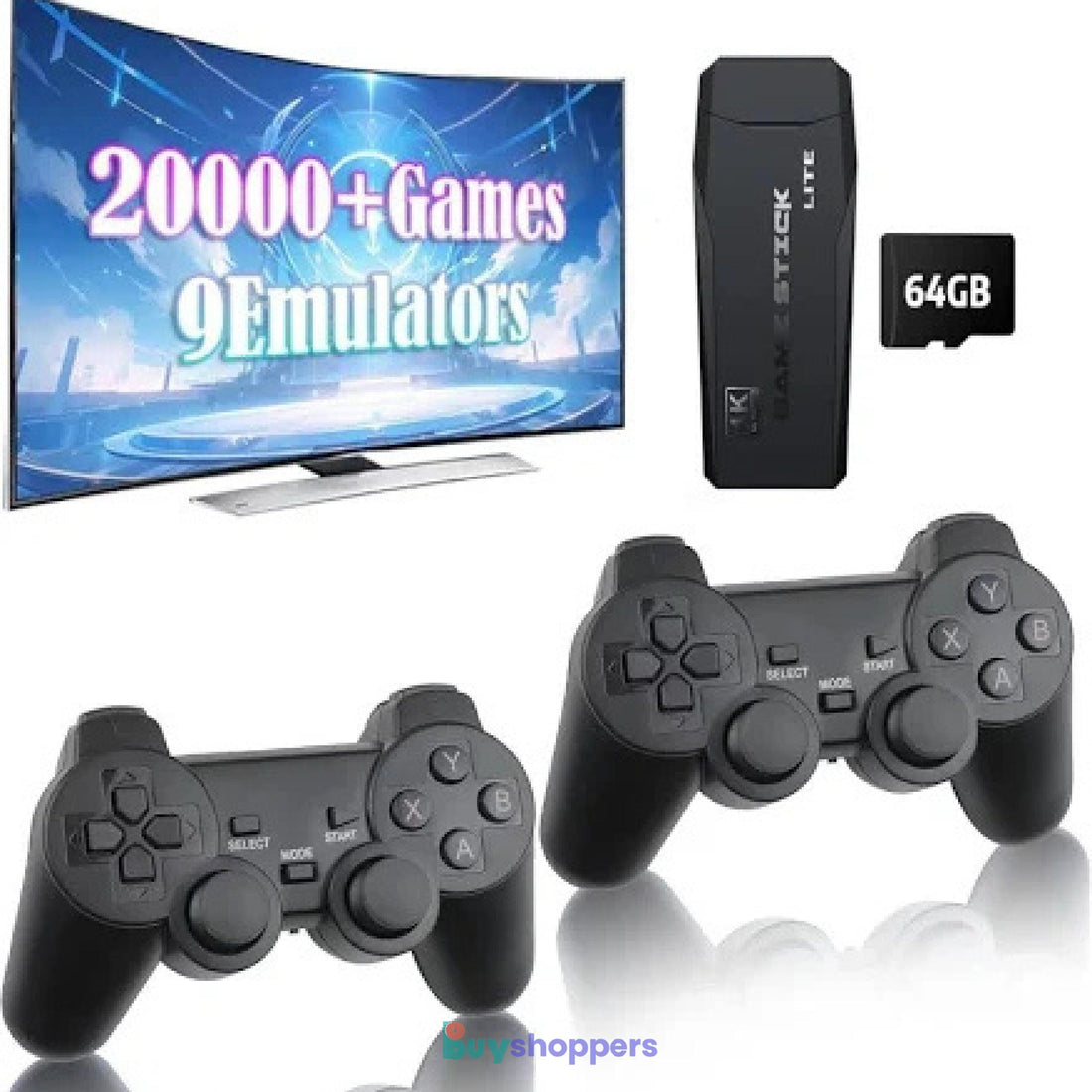 Wireless Retro Gaming Console - 20,000+ Preloaded Classic Games | Plug & Play | Dual Controllers
