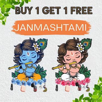 🛕 BuyShoppers™ Murli Manohar Wooden Key Holder – Janmashtami Edition | Divine Wall Organizer for Home & Pooja Room