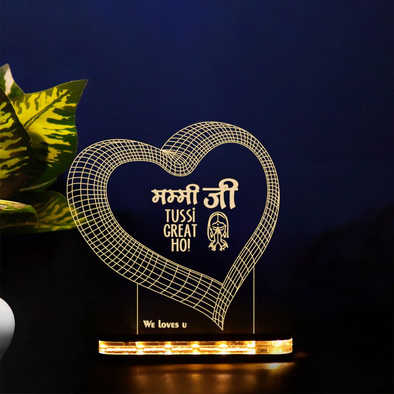 Mummy Ji Tussi Great Ho" Mom Night Lamp – 16 Color Changing Lights with Remote | Best Mother's Day Gift