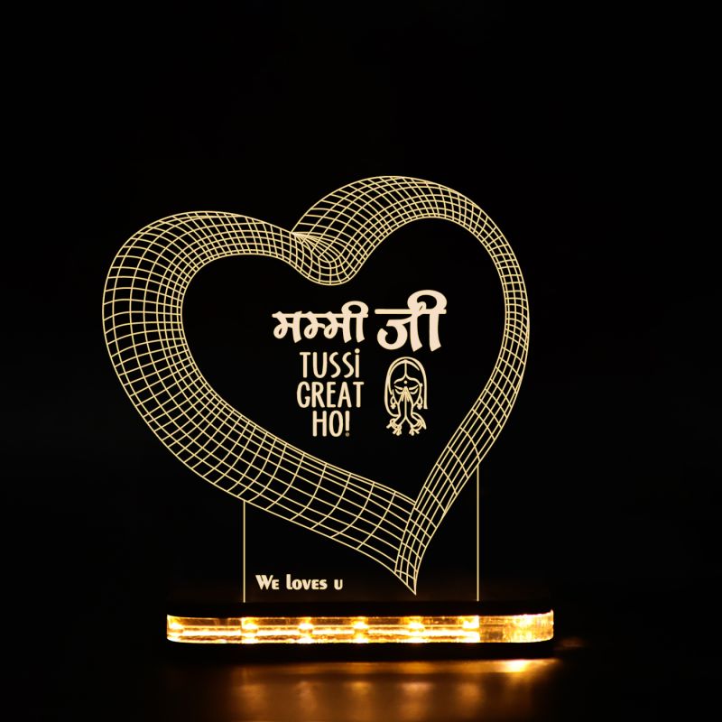 Mummy Ji Tussi Great Ho" Mom Night Lamp – 16 Color Changing Lights with Remote | Best Mother's Day Gift