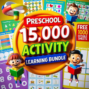 15,000+ Printable Worksheets for Kids – Early Learning & Development Bundle (Ages 2-7)